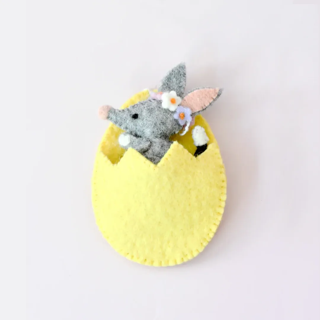 Felt Easter Bilby in Egg Pouch